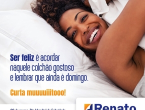 Arte criada para o #DiaMundialdaFelicidade - 20 de Março. Cliente: @RenatoTecidos.